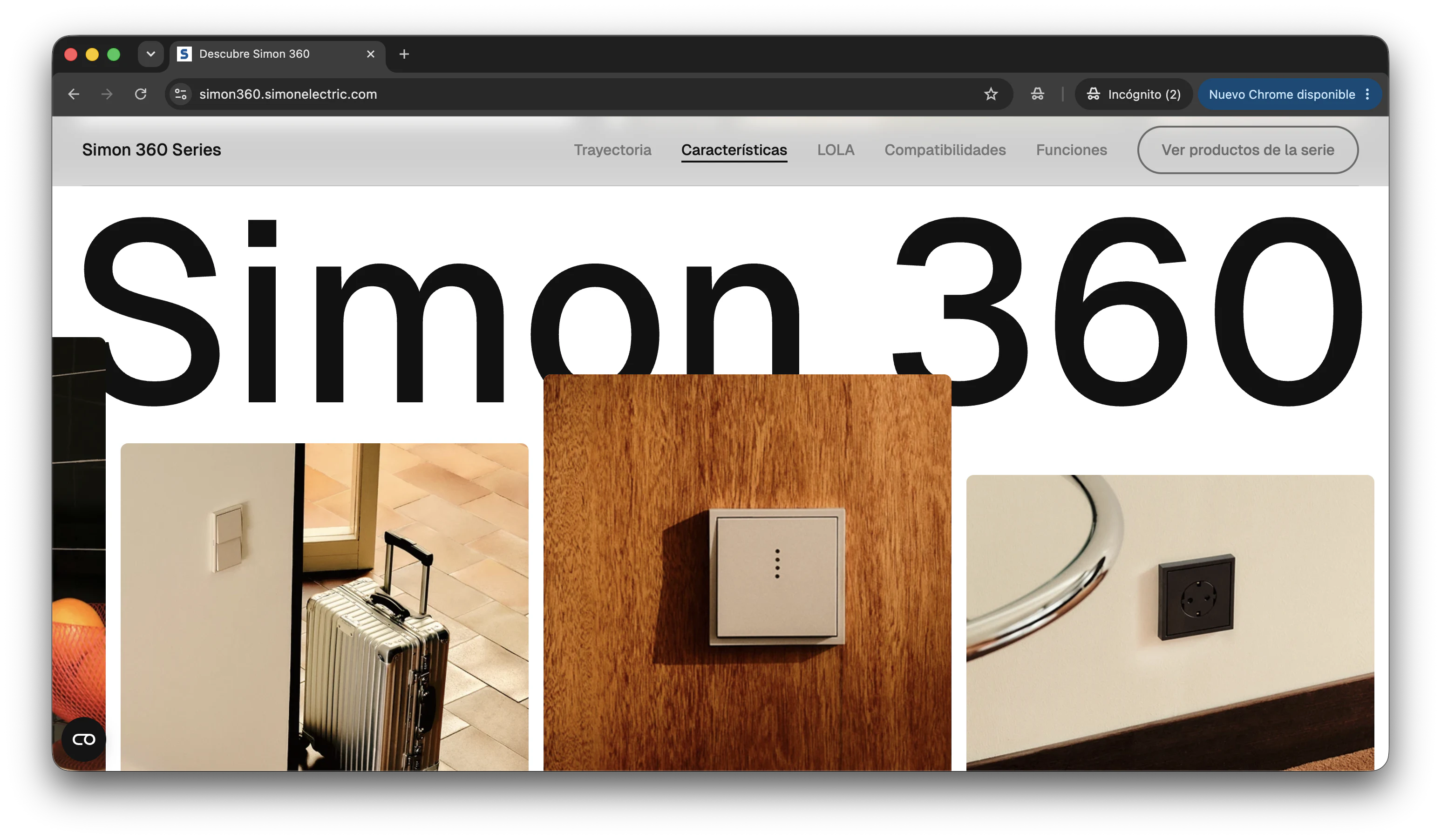 Product gallery in the Simon 360 web experience